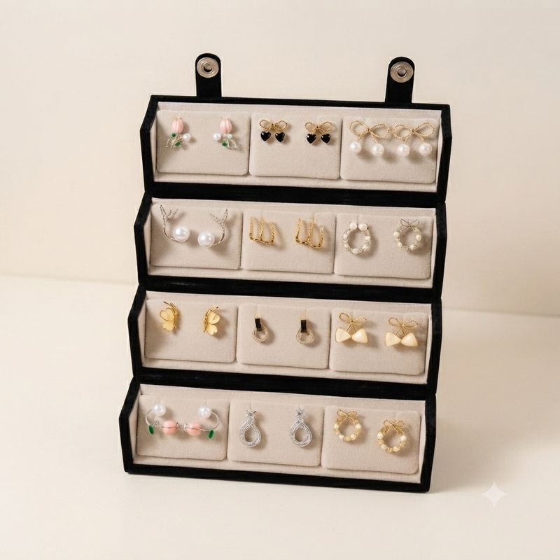 shraddhas fassion Earring Box Vanity Box (Black) - Image 4