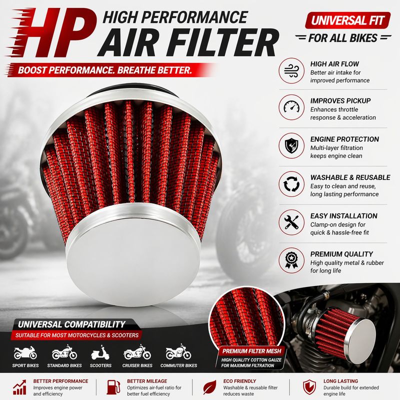 BIKERZBEYOND Universal Bike Air Filter - Image 4