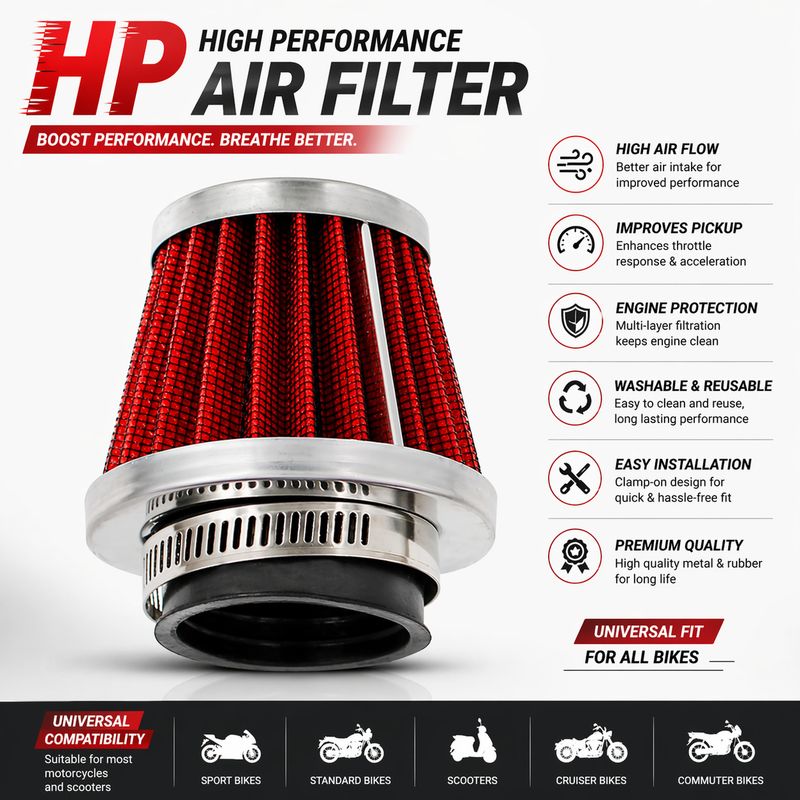 BIKERZBEYOND Universal Bike Air Filter - Image 3