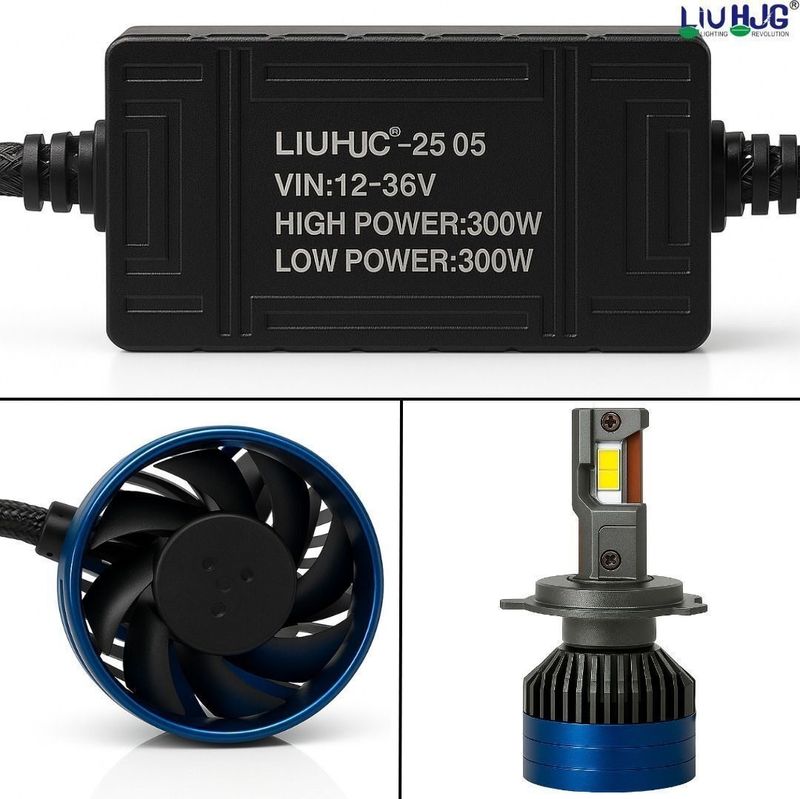 LIU HJG 300W H4 White Headlight Bulb - Image 5