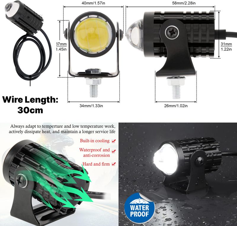 Rhtdm Mini Driving Fog Lamp Headlight 12V - Image 6