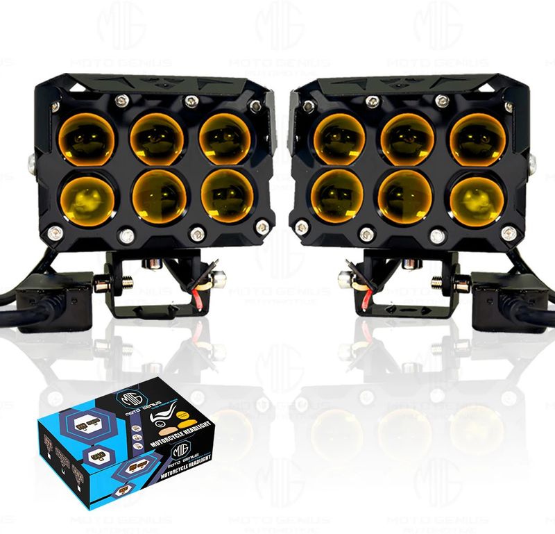 Moto Genius 6 LED Fog Light, Dual Mode Yellow/White - Image 2