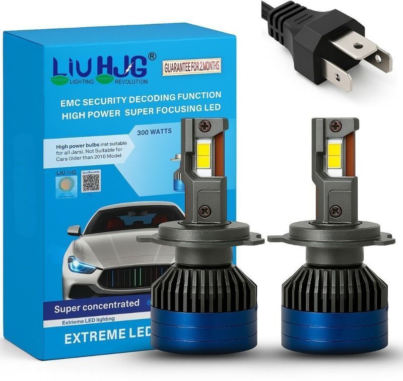 LIU HJG 300W H4 White Headlight Bulb - Image 3