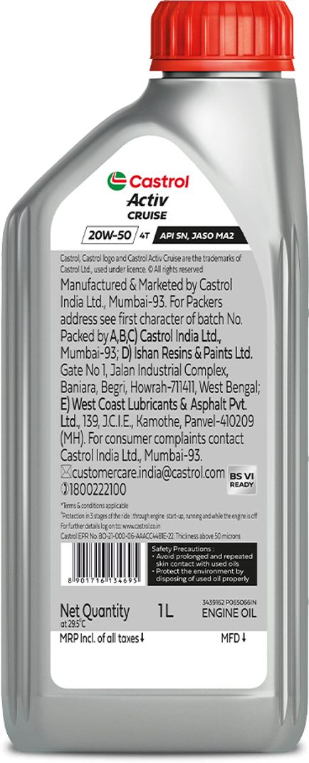 Castrol Activ CRUISE 20W-50 4T for Bajaj Bikes - Image 3