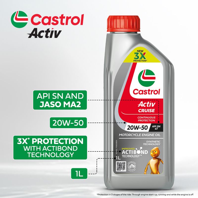 Castrol Activ CRUISE 20W-50 4T for Bajaj Bikes - Image 5