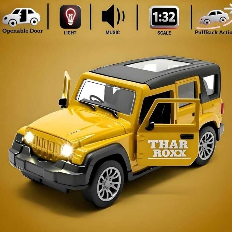 bhuvienterprises Die-Cast THAR Roxx Toy Car with Light & Music - Image 3