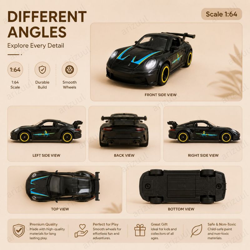 Arizuul Porsche GT3 RS Alloy Model Car - Image 5