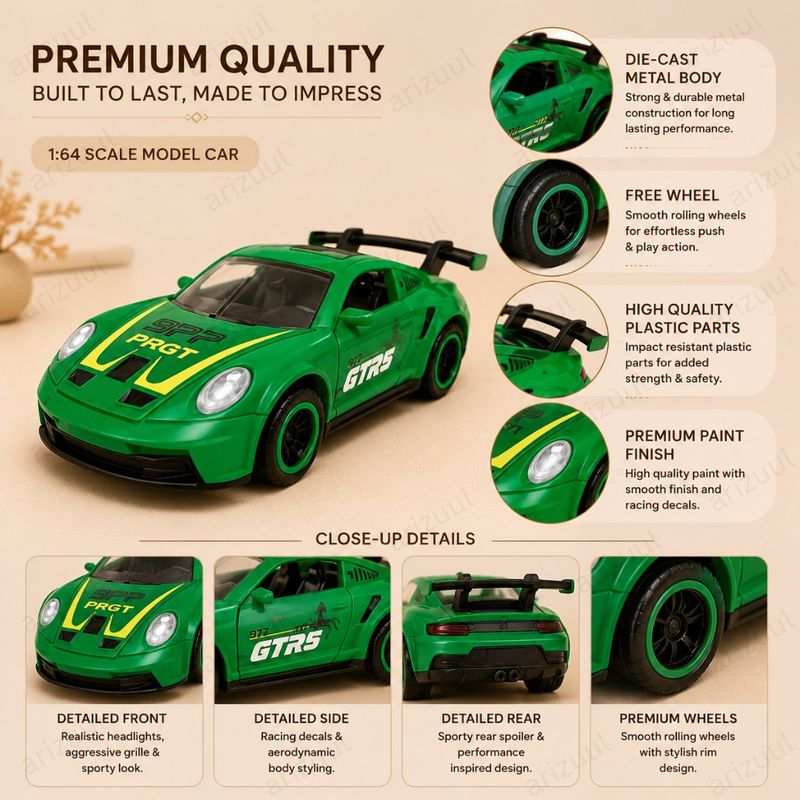Arizuul Porsche GT3 RS Alloy Model Car - Image 4