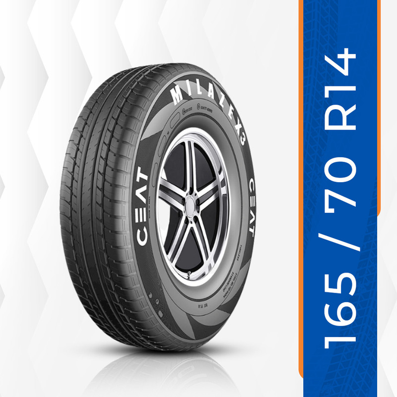 CEAT 165/70R14 MILAZE X3 TL 81T 4 Wheeler Tyre 165/70R14, Tube Less
