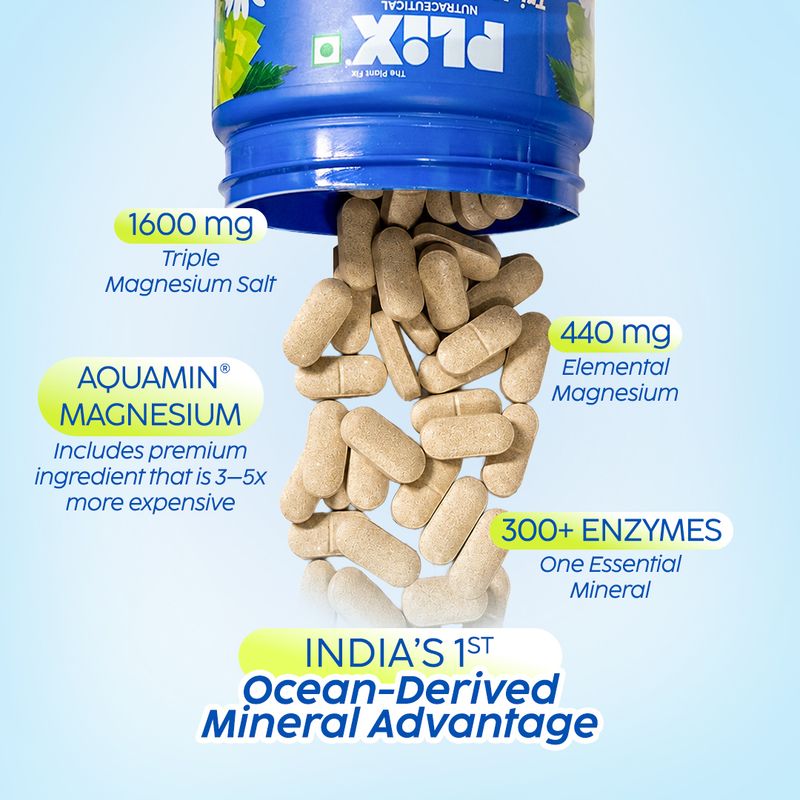 The Plant Fix Plix Tri-Magnesium Plus Tablets | Triple Magnesium Complex, 440mg Elemental Magnesium (60 Tablets) - Image 5