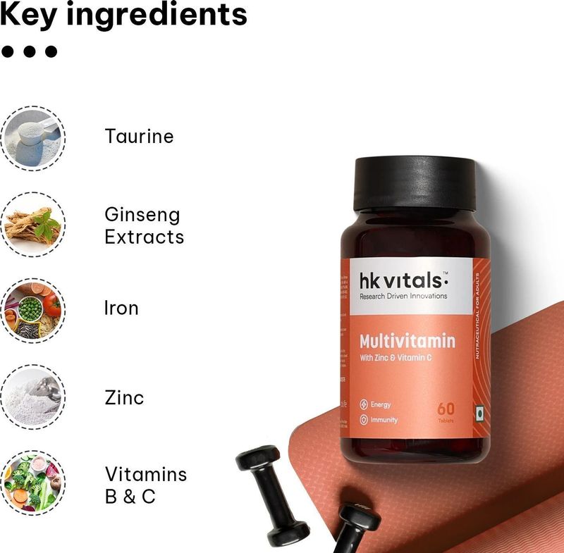 hk vitals Multivitamin | With Zinc, Vitamins C & D3, Multiminerals & Ginseng Extract - Image 6