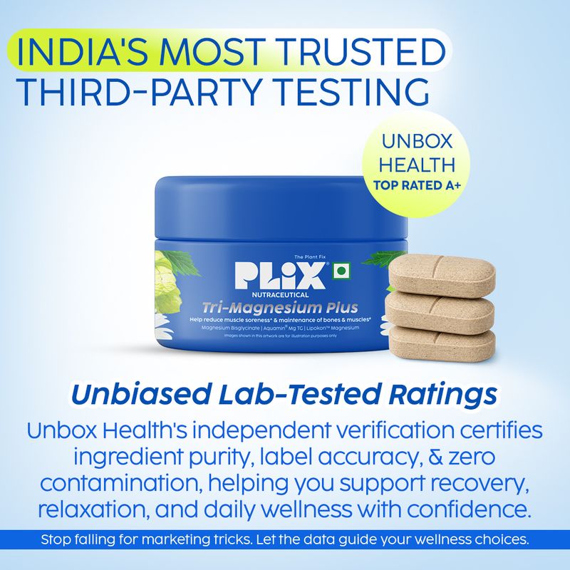 The Plant Fix Plix Tri-Magnesium Plus Tablets | Triple Magnesium Complex, 440mg Elemental Magnesium (60 Tablets) - Image 4