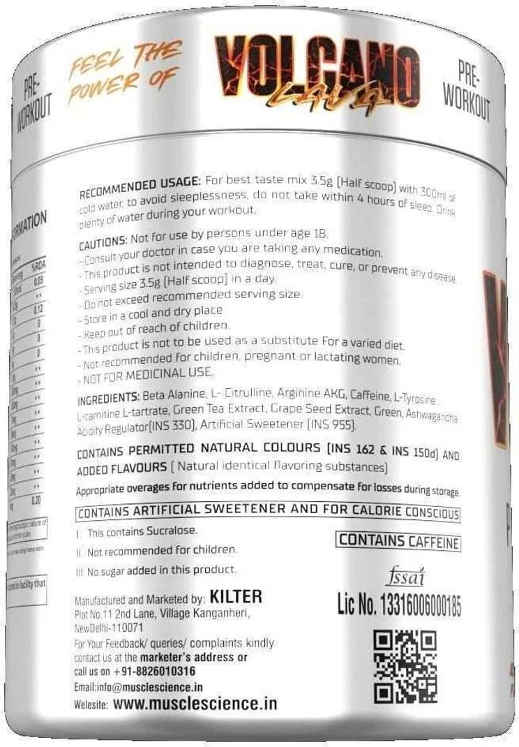 MS Muscle Science Volcano Lava Pre-Workout 150g Mojito - Image 5