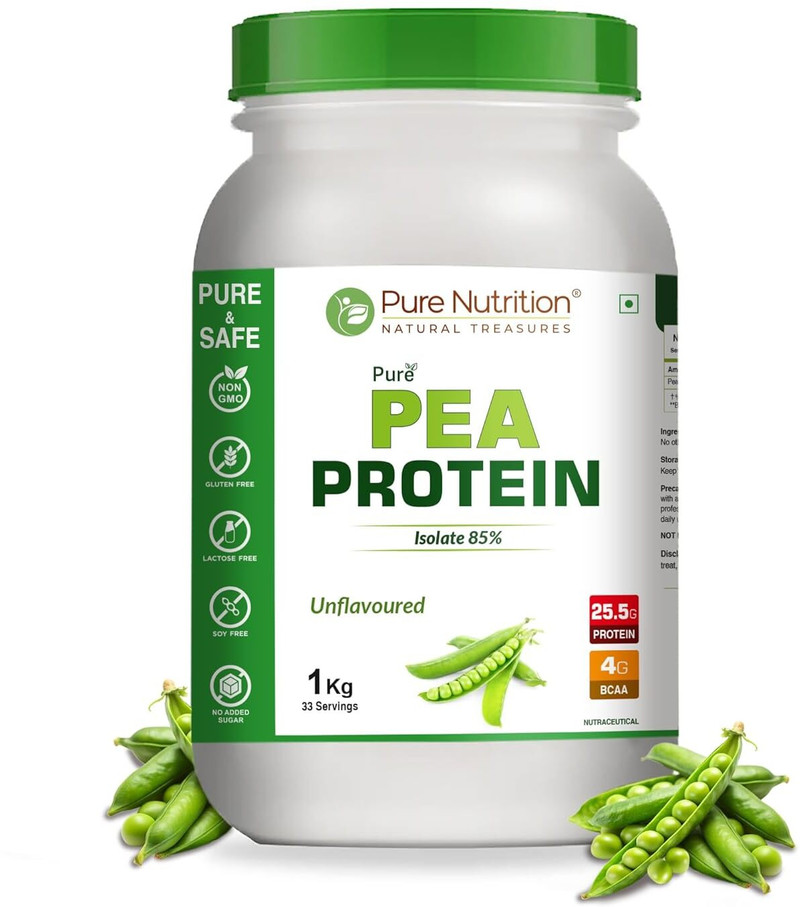 Pure Nutrition Pea Protein Isolate 85% | 25.5g Protein | Vegan & Gluten-Free (1 kg)
