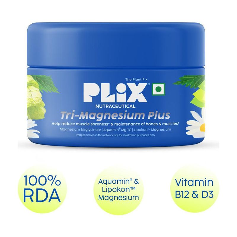 The Plant Fix Plix Tri-Magnesium Plus Tablets | Triple Magnesium Complex, 440mg Elemental Magnesium (60 Tablets) - Image 2