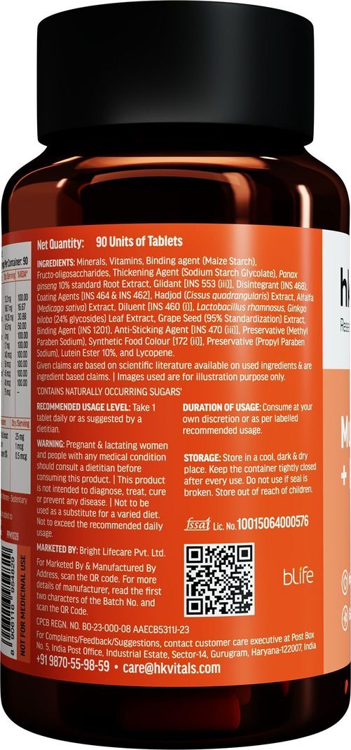 hk vitals Multivitamin with Probiotics | With Vitamins C, B, D & Zinc (90 Tablets) - Image 6