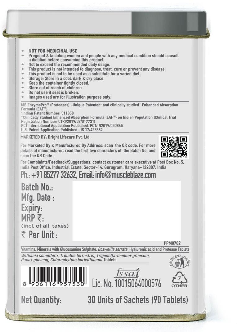 MUSCLEBLAZE Biozyme Daily Multivitamin for Men, 5-in-1, 60 Tablets - Image 6