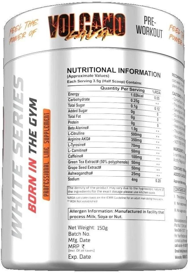 MS Muscle Science Volcano Lava Pre-Workout 150g Mojito - Image 4