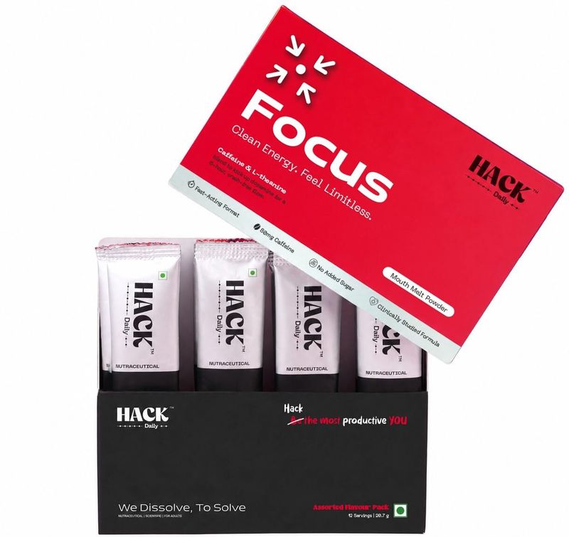 Hack Daily Energy & Focus Mouth Melt Powder 12 Sachets - Image 2