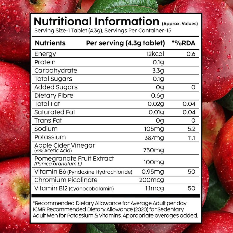 The Plant Fix Plix Apple Cider Vinegar 750mg Tablet - Image 4