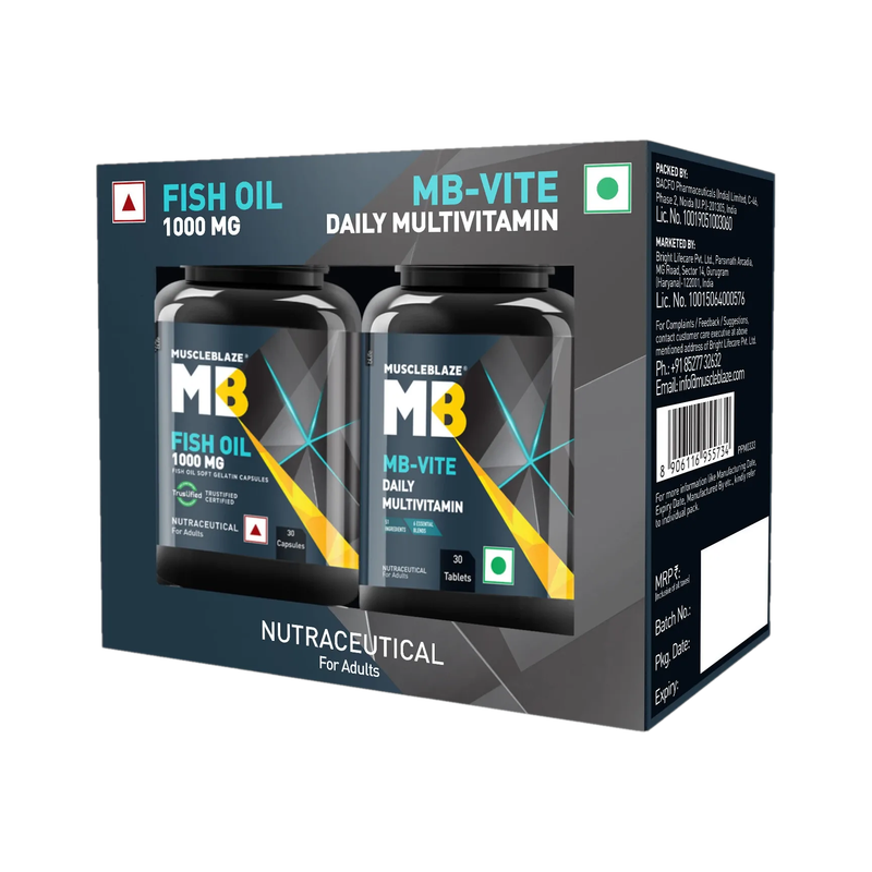 MUSCLEBLAZE MB-Vite Multivitamin & Omega 3 Fish Oil 1000mg Combo 1 g - Image 2