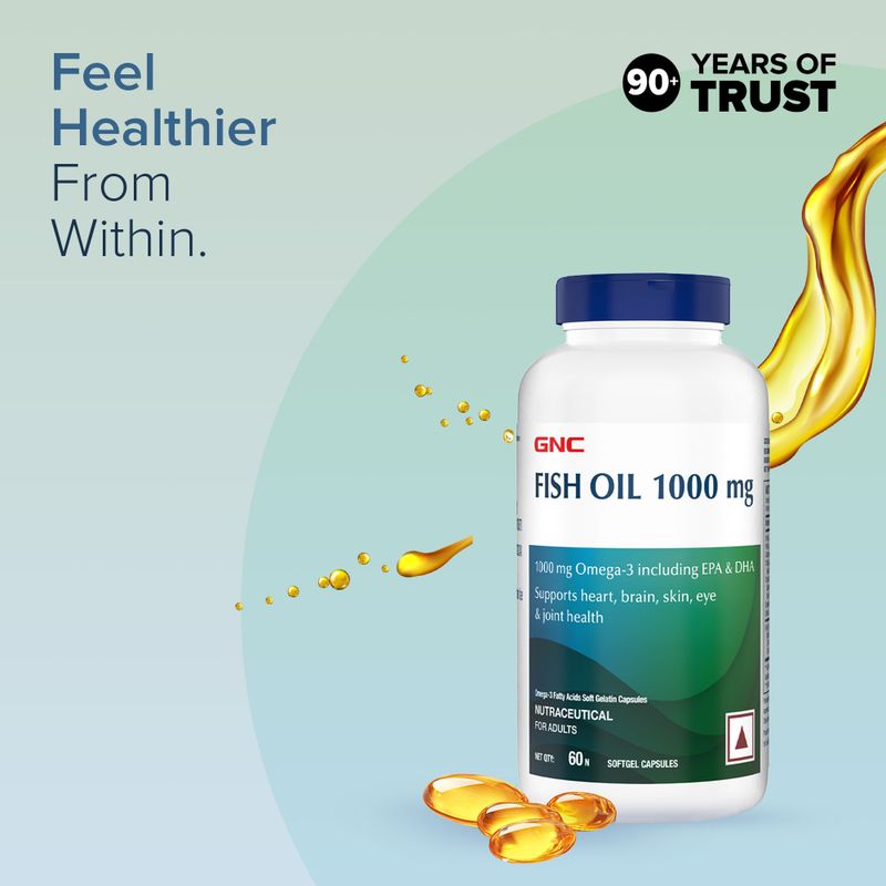 GNC Fish Body Oil 1000mg 60 Capsules - Image 3