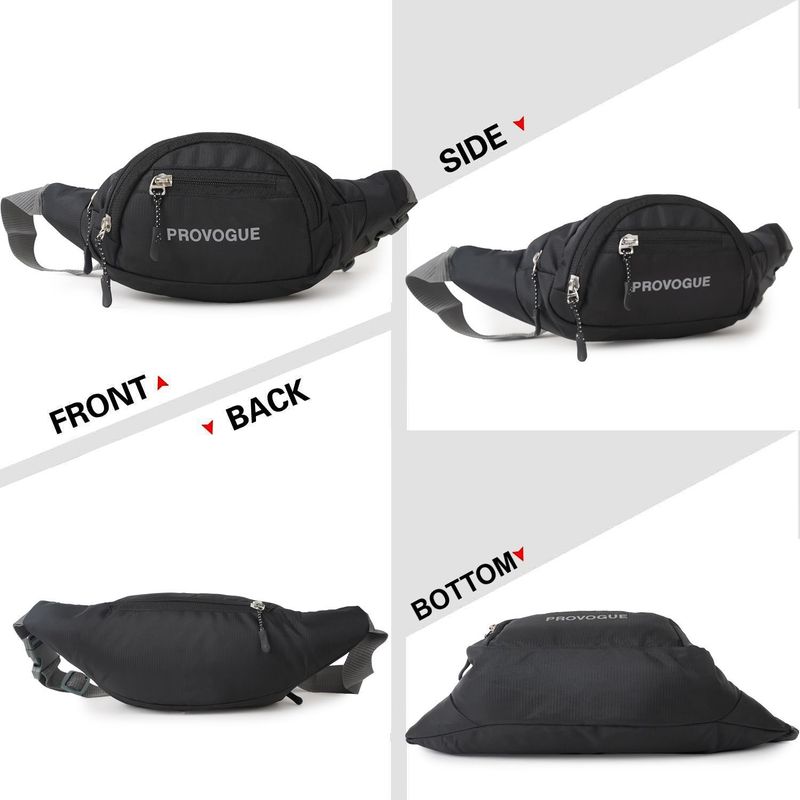 PROVOGUE Waterproof Fanny Pack Belt for Travelling WAIST BAG (Black) - Image 6