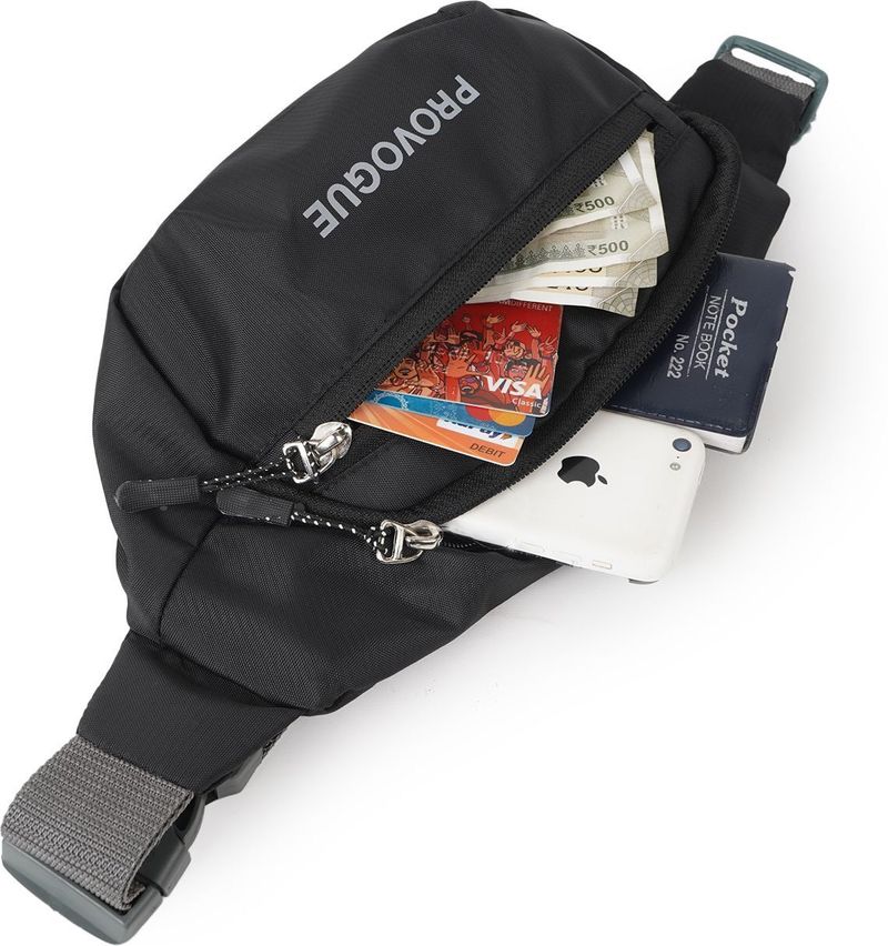 PROVOGUE Waterproof Fanny Pack Belt for Travelling WAIST BAG (Black) - Image 4