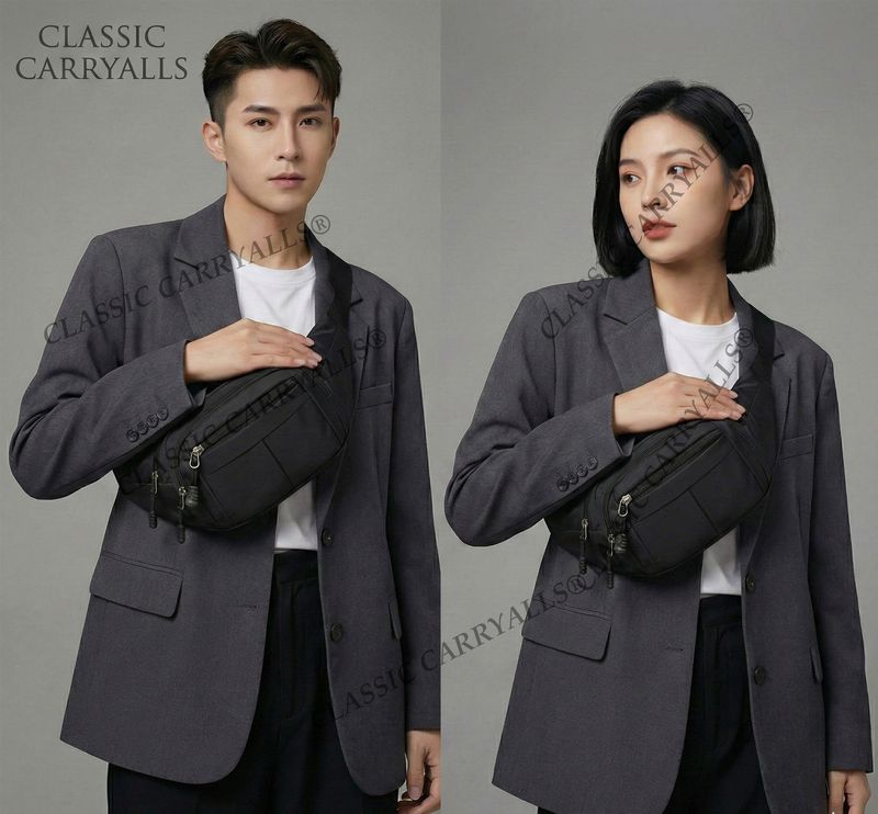 Classic Carryalls Waist Bag fanny pack bum bag travel passport holder chest bag phone money holder waist bag (Black) - Image 5