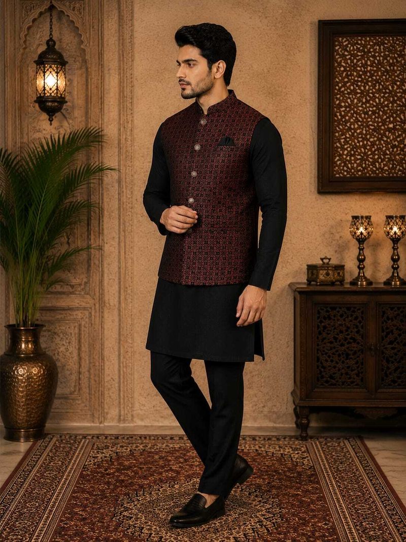 TRENDS OF ETHNIC Printed Men Waistcoat - Image 4