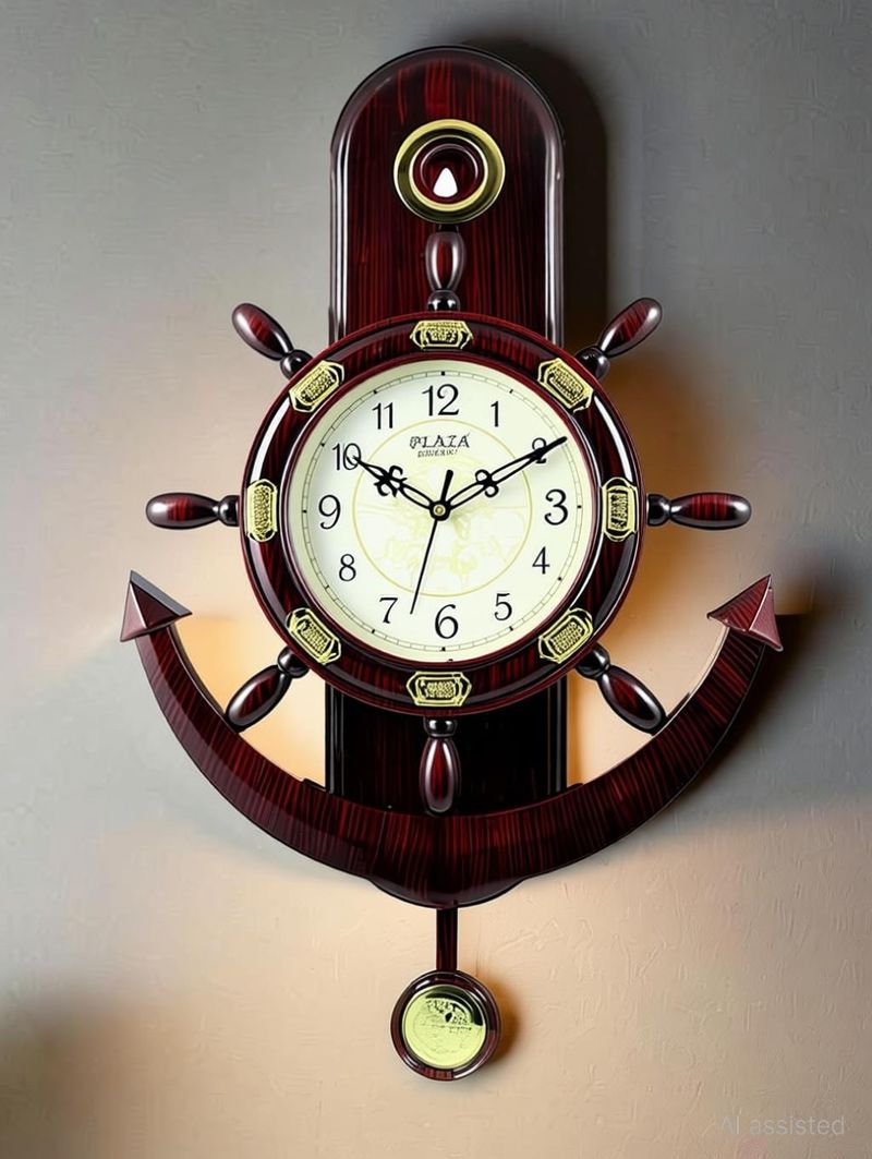 A&A Plaza Pendulum Wall Clock Analog 36 cm X 32 cm Wall Clock - Image 5