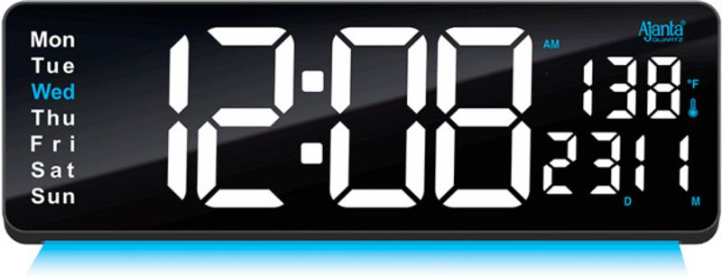 AJANTA Digital 12.85 cm X 38.8 cm Wall Clock Black - Image 2