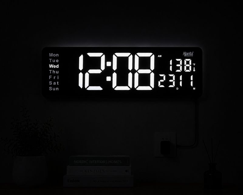 AJANTA Digital 12.85 cm X 38.8 cm Wall Clock Black - Image 6