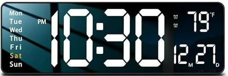 SZELAM 12cm X 38cm Digital Wall Clock Orange - Image 5