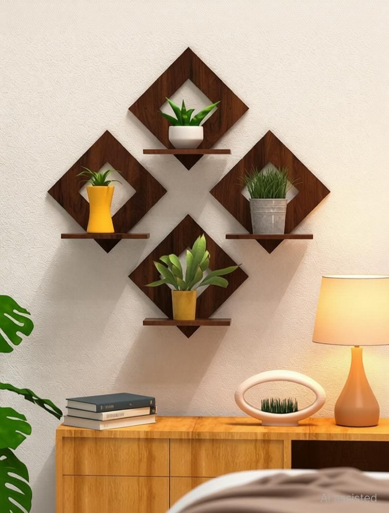 KESHARJI Wooden Square Decor Stand Pack of 4 - Image 2