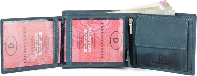 WILDHORN Men Casual Blue Leather RFID Wallet - Mini - Image 6