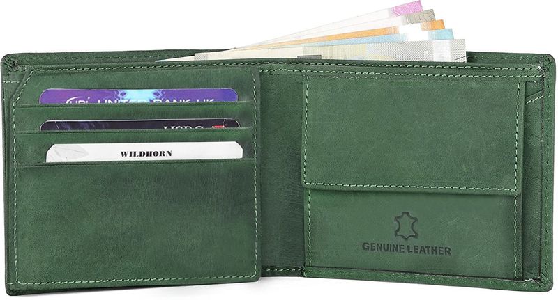 PROVOGUE Green Genuine Leather RFID Wallet - Image 4