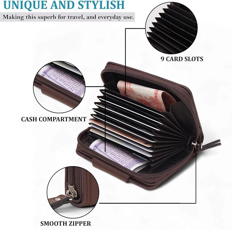 BEDIVINE Brown Artificial Leather Card Holder (15 Slots) - Image 3