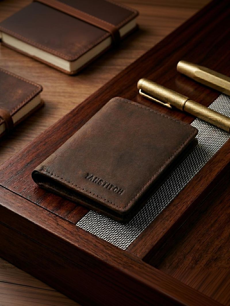TANSTITCH Brown Leather RFID Card Holder - Image 2