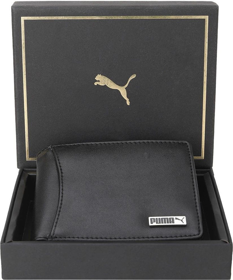 Men & Women Casual Black Artificial Leather Wallet - Regular Size (6 Card Slots)