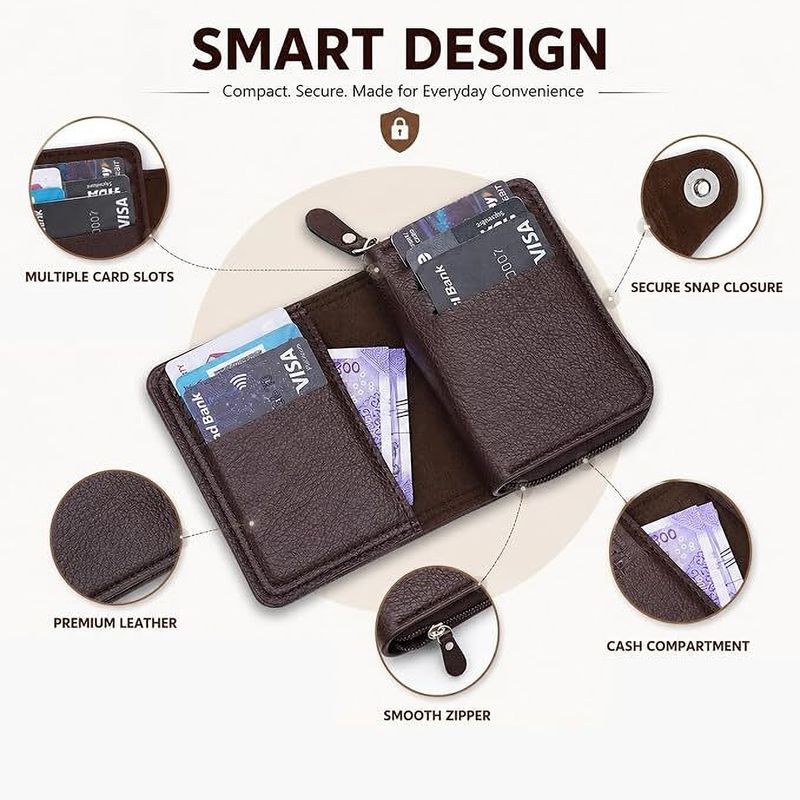 BEDIVINE Brown Artificial Leather Card Holder (15 Slots) - Image 4