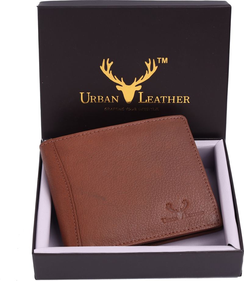 URBAN LEATHER Men Tan Leather RFID Wallet - Image 2