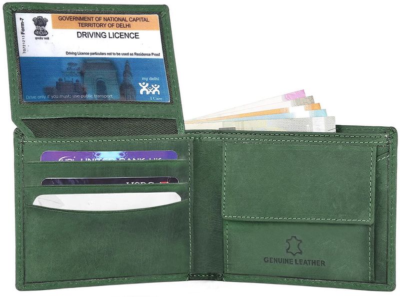 PROVOGUE Green Genuine Leather RFID Wallet - Image 5