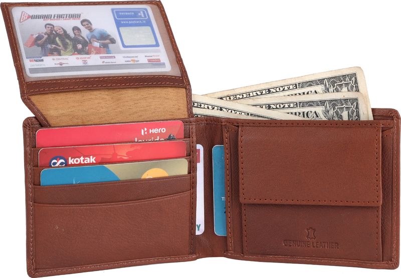 URBAN LEATHER Men Tan Leather RFID Wallet - Image 6