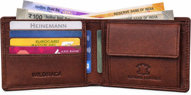 WILD NAPA Men Brown Genuine Leather RFID Wallet (6 Card Slots) - Image 6