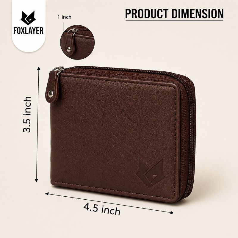 Foxlayer Brown Artificial Leather Wallet - Image 4