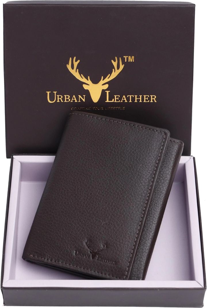 URBAN LEATHER Men Brown Leather RFID Wallet - Mini - Image 2