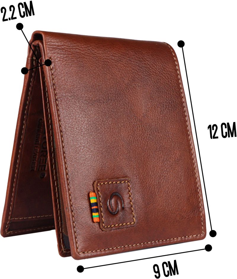 GETOREE Men Tan Leather RFID Wallet - Image 6