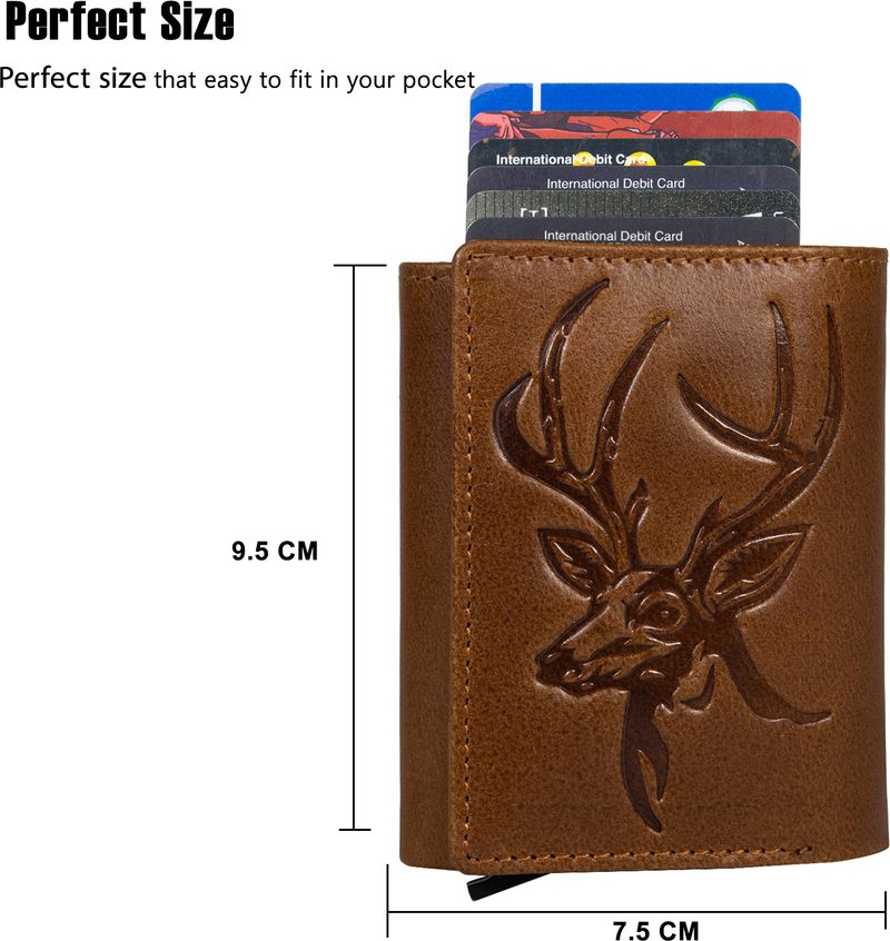 DOECRAFT Men Tan Brown Leather RFID Wallet - Image 3