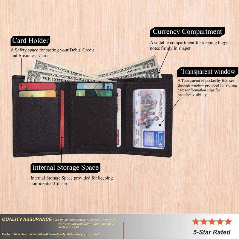 URBAN LEATHER Men Brown Leather RFID Wallet - Mini - Image 3